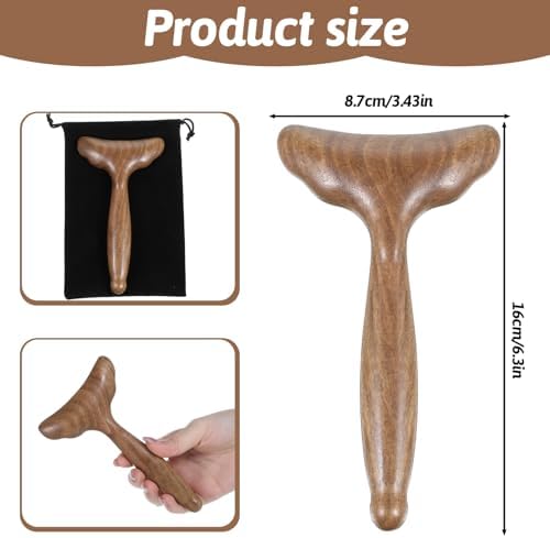 Lymphatic Drainage Massager, Wooden Gua Tool, Body Gua Sha Paddle Wood Lymphatic Drainage Tool for Muscle Relaxation Acupoint Therapy and Skin