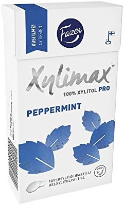 4 Boxes X 38g of Fazer Xylimax Peppermint 100% Xylitol Finnish Pastilles Drops Dragees Mints Sweets Candy