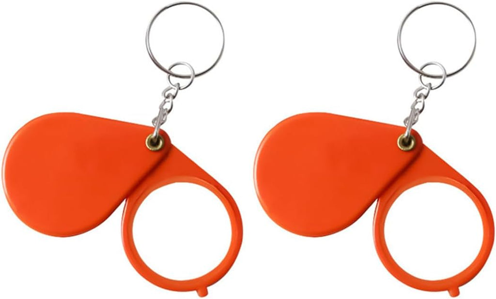 Foldable Small Keychain Magnifying Glass - 10X Reading Magnifier for Seniors, Compact & Portable Mini Magnifier, 2-Pack