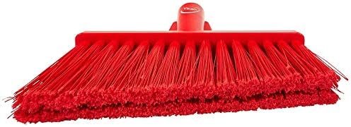 Vikan 29164 Flagged, Soft Angled Broom Red