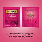 Twinings Tea, English Afternoon Tea 2-Pack – Uplifting and Refreshing Caffeinated Black Tea Bags Individually Wrapped, 20 Count Each