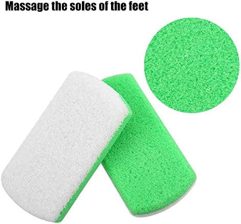 VOCOSTE 2 Pcs Foot Care Exfoliating Scrub Stone, Double Sided Fine and Coarse Pumice Stone, Foot File, Green
