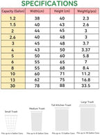 WAIKAS Trash Bag 30 Gallon, 10 Count, Big Garbage Bags, No Flaps/Ties,Thickness, 78x88cm,33.5g/pc, Unscented, Black