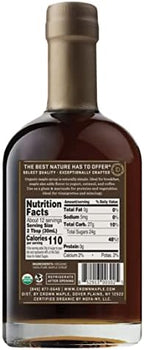 Crown Maple Dark Color, Robust Taste Organic Maple Syrup, 12.7 Fl Oz, 100% Pure, Enhance Cocktails, Marinades and Pancakes