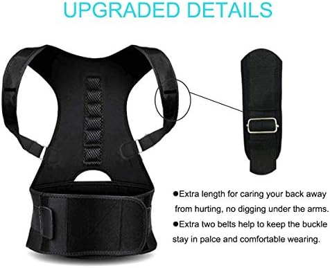 Magnetic Therapy Posture Support Back Brace -FDA Approved Medical Grade Adjustable Posture Corrector Brace Shoulder Back Support Belt- Relieves Neck, Back and Spine Pain (M)