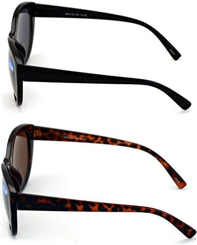 V.W.E. 2 Pairs Women Bifocal Reading Sunglasses Reader Glasses Cateye Vintage Jackie Oval