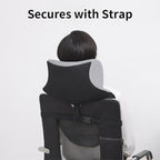 Office Chair Headrest, Adjustable Neck Support Pillow with Removable Washable Cover - Head Rest Attachment for Office Chairs and Wheelchairs, Neck Pillow for Desk Chair Napping (Grey)