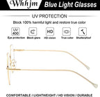 Polygon Blue Light Blocking Glasses for Women Men Retro Octagon Square Non-prescription Metal Frame Eyeglasses