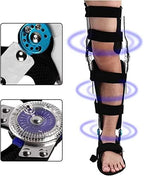 Adjustable Hip Knee Ankle Foot Supports Brace Reusable Hip Knee Ankle Foot Orthosis Braces, Hinged Knee Supports Stabilization Thigh Knee Joint Ankle Foot Fixed,Left
