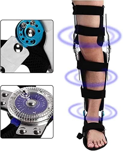 Adjustable Hip Knee Ankle Foot Supports Brace Reusable Hip Knee Ankle Foot Orthosis Braces, Hinged Knee Supports Stabilization Thigh Knee Joint Ankle Foot Fixed,Left