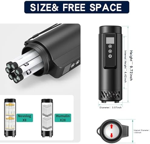 Portable Insulin Cooler with USB Charger - Diabetic Travel Medication Cooler, Car Refrigerator for Medicine Storage, Compact Cooling Organizer (Requires Continuous Power) Black