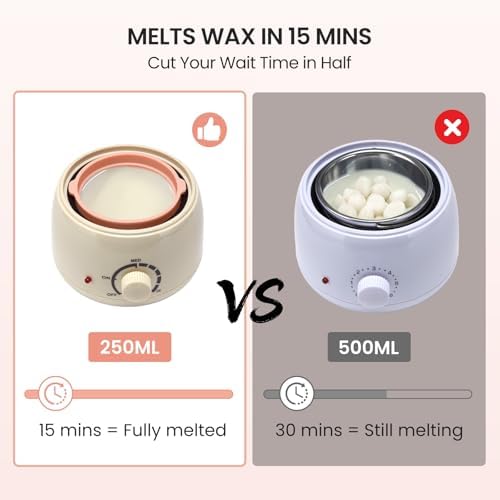 250ml Mini Waxing Kit for Women, Hard Wax Kit for Hair Removal, Waxing Kit for Bikini, Underarms, Eyebrows, Face, Compact for Teen Girls or Students Starters, Sensitive Skin, Dorms & Home Use