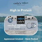 COLE’S - Smoked Trout Fillet with Extra Virgin Olive Oil | 3.2oz Hand-Packed Canned Fish | High in Protein & Vitamin D | Preservative Free | Pack of 5