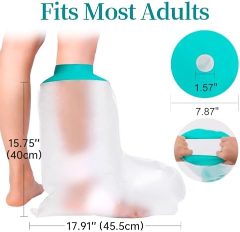 CIVJET Cast Covers for Shower Leg, Waterproof Cast Cover for Showering, Cast Protector for Shower Leg Adult, Shower Boots for Foot after Surgery, Ankle, Foot (Diameter - 7.9")
