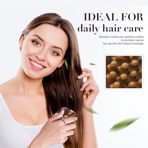 Wooden Scalp Massager, Manual Scalp Massage Comb for Relaxation, Hair Oil Application and Gentle Daily Scalp Care, Handheld Head Massage Tool for Home or Travel