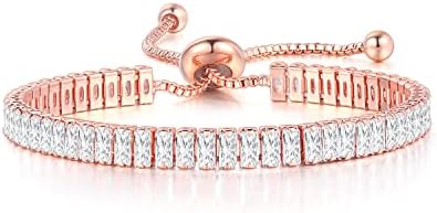 Dainty Sparkling Crystal Tennis Bracelets Set 18K Gold Plated Shiny Cubic Zirconia Jewelry Birthday Gifts for Women
