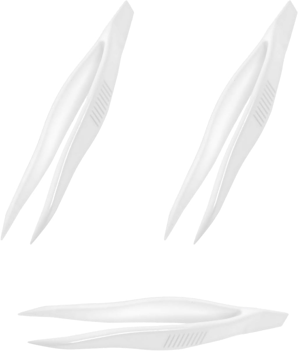 3Pcs Contact Tweezers for Soft Contacts Silicone Lens Remover Tool with White Applicator Compact 5in Contact Removal Tools for Lenses Easy to Use Tweezer for Daily and Monthly Lens Handling