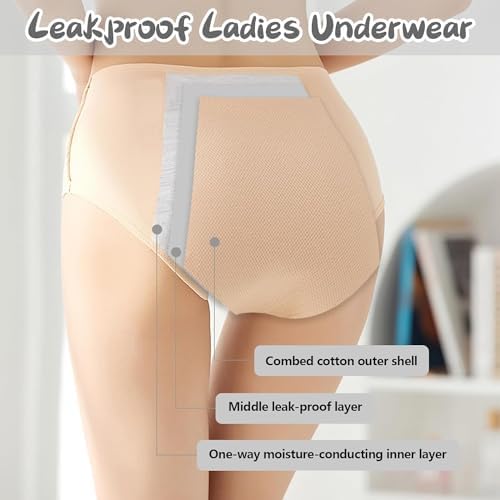 Leakproof Panties for Women Over 60, Leakproof Ladies Underwear, Leakproof Underwear for Women (8 Color,Large)
