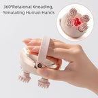 Electric Scalp Massager with Hand Strap, Red Light Therapy Head Massager for Hair Growth & Stress Relief, IPX7 Waterproof Hair Scrubber for Deep Clean, Tangle-Free Silicone, Ideal Gift (Silver)