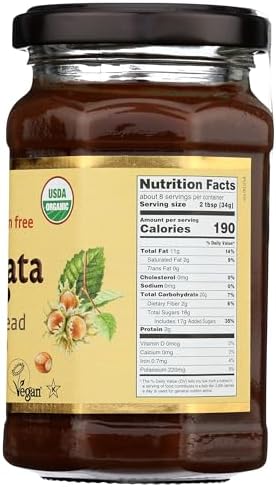 Nocciolata, Hazelnut Spread Dairy Free Organic, 8.82 Ounce