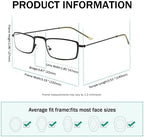 Eyekepper 5-Pack Straight Thin Stamped Metal Frame Half-Eye Style Reading Glasses Readers Gold