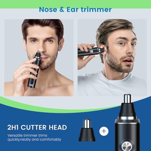 Ear and Nose Hair Trimmer for Men Women, 2026 Professional Painless USB Rechargeable Eyebrow & Facial Hair Trimmer, 13,000 RPM Precision Tool with Powerful Motor and Dual-Edge Blades, IPX7 Waterproof