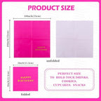 Vuzvuv 52 Pack Gold Foil Happy Birthday Cocktail Napkins - Birthday Party Dinner Hand Napkin for Party Supplies Decorations Table Decor for women man(5" Folded 3 Ply-Hot Pink)