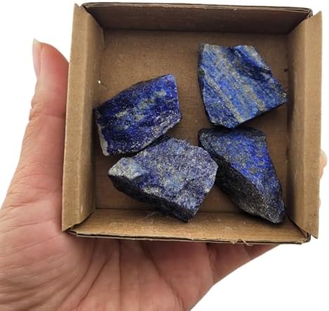 3-5Pcs Lapis Lazuli Natural Raw Crystals Rough Stones Rocks for Tumbling Polishing Cabbing Gemstones Crystals and Healing Stones for Wicca Reiki,Fountian Rocks for Decorations (Lapis Lazuli)