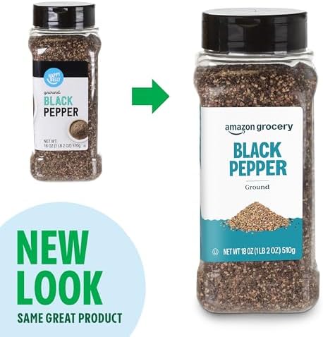Amazon Grocery, Ground Black Pepper, 18 Oz