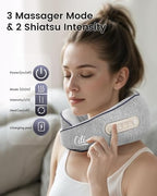 CILI Cordless Neck Massager Pillow with Heat, Shiatsu Neck Massager for Pain Relief Deep Tissue,Heated Massage Pillow for Travel,3 Adjustable Intensity, Mothers Day Gifts