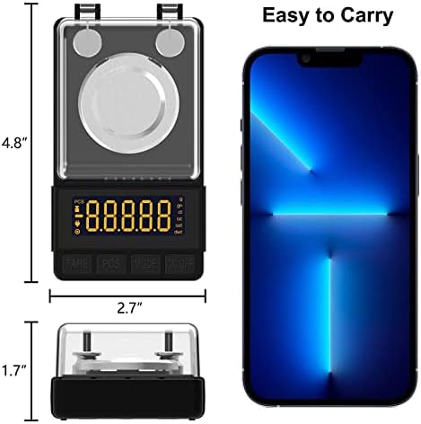 MAXUS Digital Milligram Scale 50g/0.001g, Compact Mg Scale with 20g Calibration Weight and Accessories, Black Powder Scale for Reloading