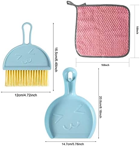 3 Packs of Mini Little Broom and Dustpan, Small Dustpan and Brush Set, Kids Dustpan and Broom Set for Cleaning Tables, Sofas, Cars, Keyboards, Kitchen Countertops.