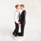 Romantic Gay Couple Figurine, Sweet Groom Couple Wedding Anniversary Cake Topper, Groom and Groom Figurine Gift for Male Couple (Hug Kiss)