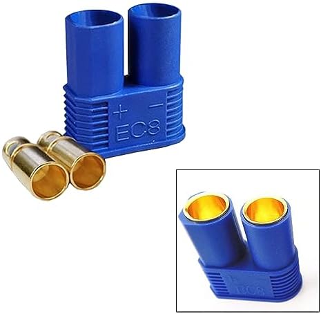 5 Sets EC8 Battery Connector Gold-Plated 8.0mm Banana Plug Bullet Male Female Connector for RC ESC LIPO Battery Device Electric Motor