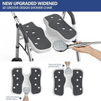 Folding Shower Chair U-Shape Seat for Elderly and Disabled,Foldable Shower Chair for Inside Shower with Arms and Back,Portable Bath Chairs for Seniors,Women,Handicap,Adjustable Height,Easy Assembly
