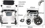 Shower Wheelchair, Aluminum Alloy Wheeled Toilet Chair Foldable Elderly Disabled Bathing Chair, Elderly Disabled Bedside Toilet Seat Detachable Bucket Bathroom Wheelchair
