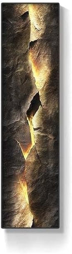 Modern LED Wall Art –3D Backlit Abstract Cracked Stone Panel, Lighted Wall Decor for Living Room, Bedroom & Hallway(B)