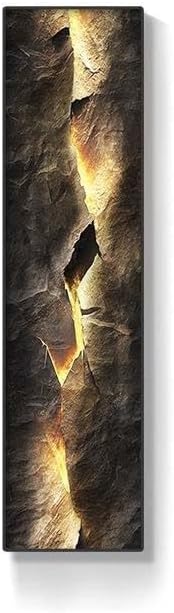 Modern LED Wall Art –3D Backlit Abstract Cracked Stone Panel, Lighted Wall Decor for Living Room, Bedroom & Hallway(B)