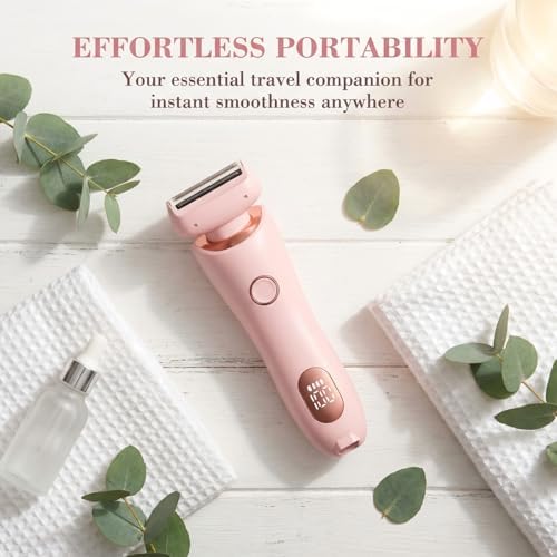 PETALSMOOTH Shave Pro.Electric Shaver for Women, Rechargeable Waterproof Trimmer for Face, Body, Bikini Area and Legs (Pink)