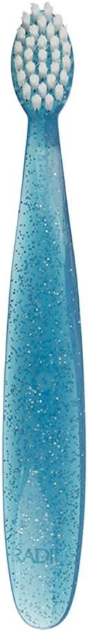 RADIUS Totz Toothbrush Extra Soft Brush BPA Free & ADA Accepted Designed for Delicate Teeth & Gums for Children 18 Months & Up - Blue Sparkle - Pack of 1