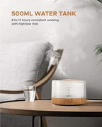 muson Essential Oil Diffuser Sound Machine Combo Diffuser for Aromatherapy Fragrant Oil Cool Mist Humidifier with Natural Sound Music & Warm Night Light, Auto Shutoff, White