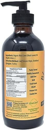 PRIME NATURAL Organic Black Seed Oil 8oz | Cold Pressed Unrefined High Thymoquinone 1.7% USDA Certified | Turkish Origin Potent Pure Nigella Sativa Liquid | Vegan Omega 3 6 9, Antioxidant