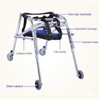 Folding Kids Walker, Rehabilitation Auxiliary Walking Frame with Wheels, for Cerebral Palsy Disabled,Without Seats,L