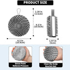 Larger Silicone Body Scrubber&Scalp Massager Hair Growth,Dual Sided Dual-Use,Exfoliating Body Scrubber,Wet&Dry Brush for Hair Massager Scalp,Silicone Shower Scrubber (Grey)