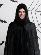 Geyoga Grim Reaper Costume Scary Hooded Cape Witch Costume Hooded Cape for Adult Women Man Cosplay Props