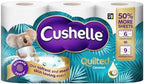 Cushelle Quilted Coconut 50% Longer Lasting Toilet Tissue 6 Equals 9 Regular Rolls
