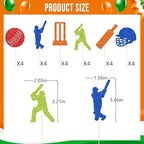 Indian Cricket Cupcake Toppers - Cricket Theme Birthday Party Decorations - Indian Cricket Team Party Cake Decoration - 24Pcs