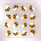 PhilaeEC 16 PCS Edible Bumble Bees Icing Cake Decoration Candy Sprinkle Cupcake Topper Ice Cream Cookies Frosting Decoration