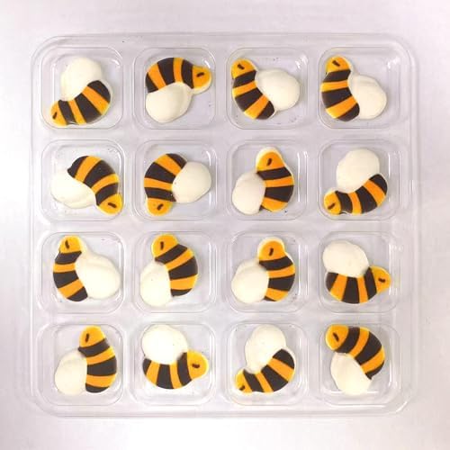 PhilaeEC 16 PCS Edible Bumble Bees Icing Cake Decoration Candy Sprinkle Cupcake Topper Ice Cream Cookies Frosting Decoration