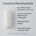 Sports Research® Creatine Monohydrate Capsules - Supports Workout Recovery, Lean Muscle gain, Performance and Strength* - Non-GMO, Vegan Certified - 5g per Servings - 30 Servings